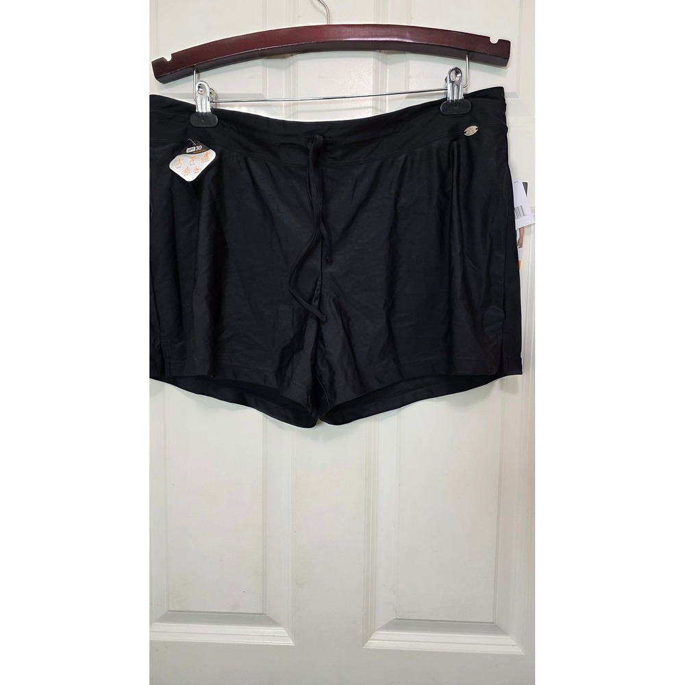 NEW ZeroXposur Swim Shorts Womens 0X Black Board Shorts UPF 30 Quick Dry Swimw